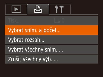 Přidávání snímků na seznam tisků (DPOF) Statické snímky Filmy Pomocí fotoaparátu lze nastavit dávkový tisk (= 132) a objednat tisk ve fotolaboratoři.