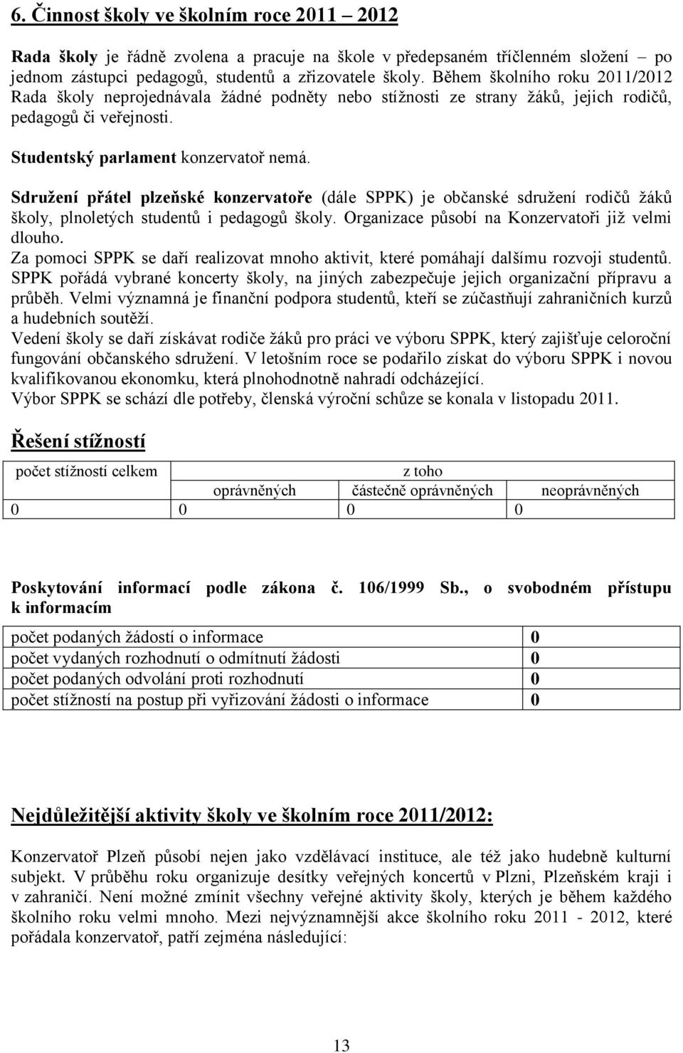 Sdružení přátel plzeňské konzervatoře (dále SPPK) je občanské sdružení rodičů žáků školy, plnoletých studentů i pedagogů školy. Organizace působí na Konzervatoři již velmi dlouho.