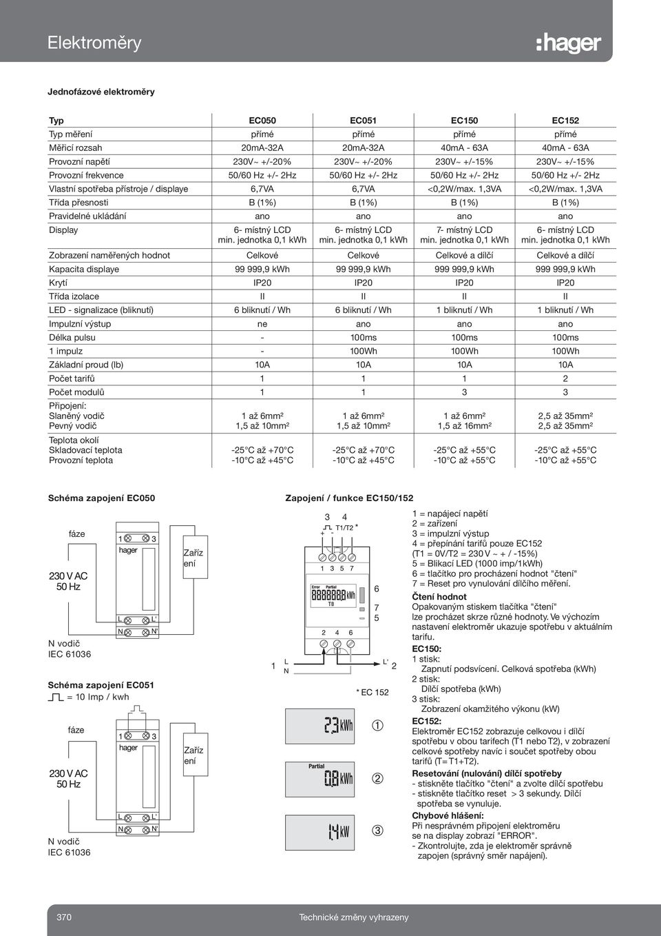 ,V Třída přesnosti (%) (%) (%) (%) Pravidelné ukládání ano ano ano ano isplay kwh kwh - místný L kwh kwh Zobrazení naměřených hodnot elkové elkové elkové a dílčí elkové a dílčí Kapacita displaye 99