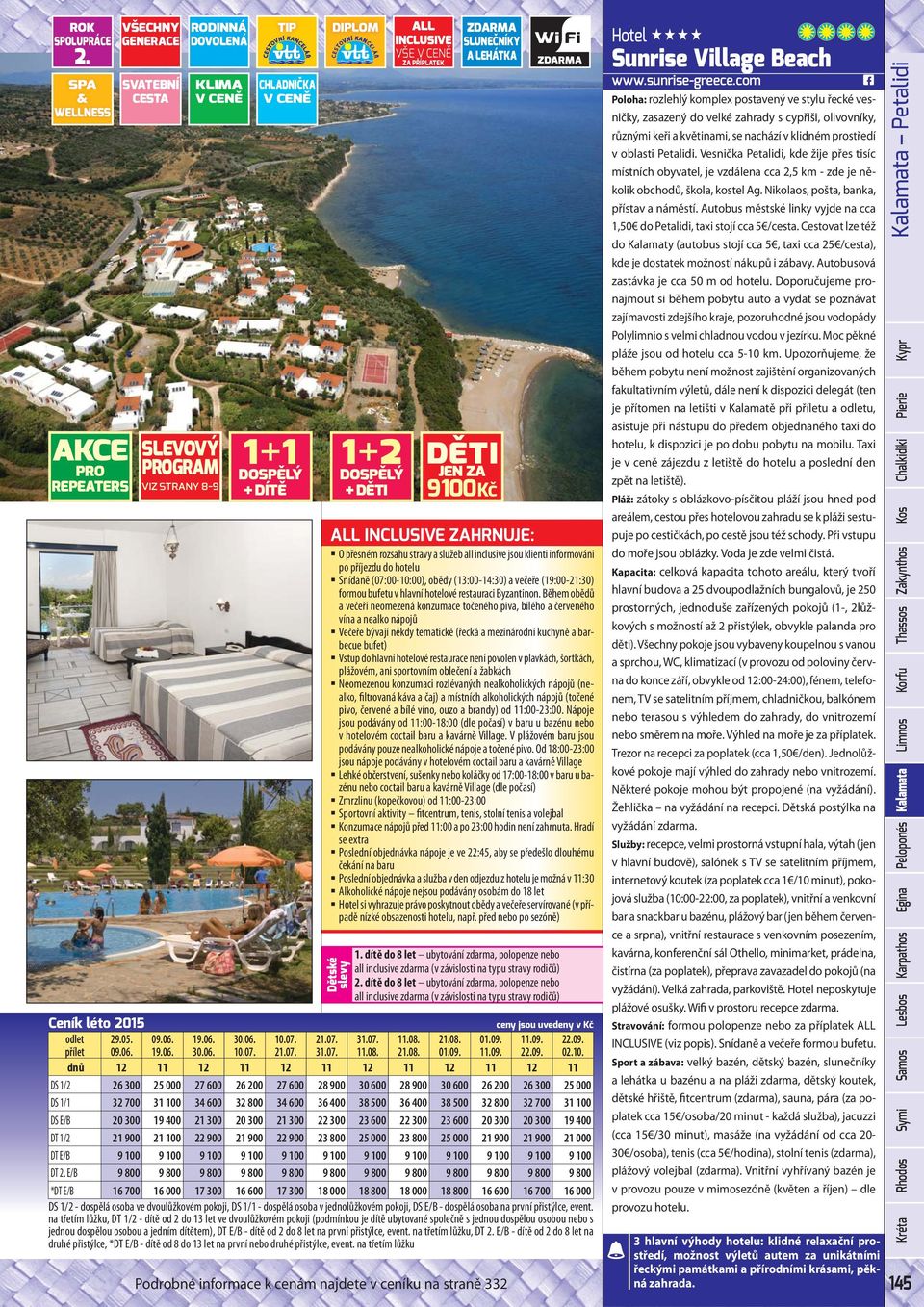 rozsahu stravy a služeb all inclusive jsou klienti informováni po příjezdu do hotelu Snídaně (07:00-10:00), obědy (13:00-14:30) a večeře (19:00-21:30) formou bufetu v hlavní hotelové restauraci