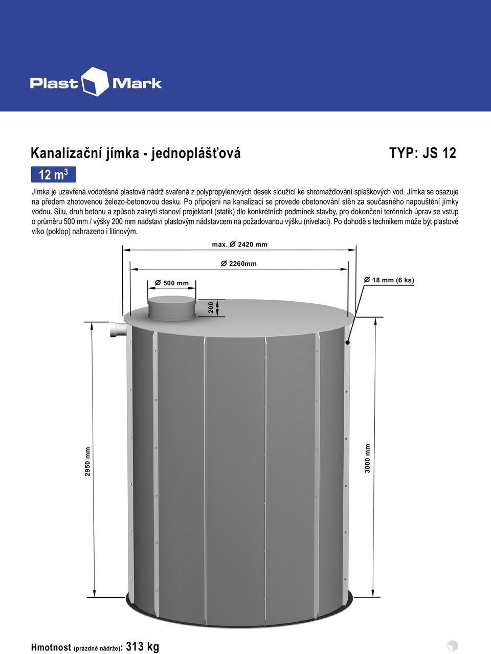 Po dohodì s technikem mùže být plastové 2420 mm 2260mm