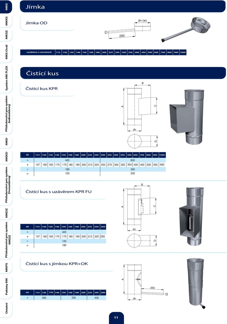500 600 700 800 900 1000 Čistící kus s jímkou KPR+OK 400 600 157 160 165 170 175 180 190 200 213 225 250 275 300 325 350 400 450 500 550 600 180 300 120 200 113