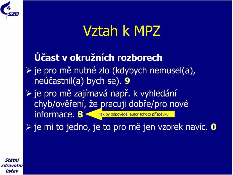 k vyhledání chyb/ověření, že pracuji dobře/pro nové informace.