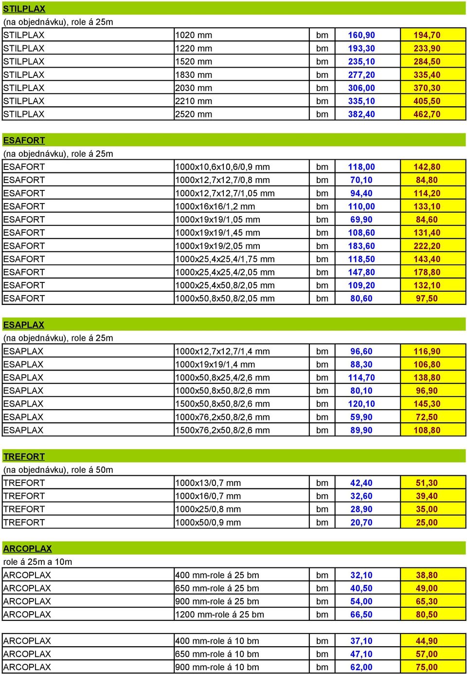 mm bm 9 SFORT x58x58/5 mm bm 86 975 7 6 SPLX role á 5m SPLX x7x7/ mm bm 966 69 SPLX x9x9/ mm bm 88 68 SPLX x58x5/6 mm bm 7 88 SPLX x58x58/6 mm bm 8 969 SPLX 5x58x58/6 mm bm 5 SPLX x76x58/6 mm bm 599