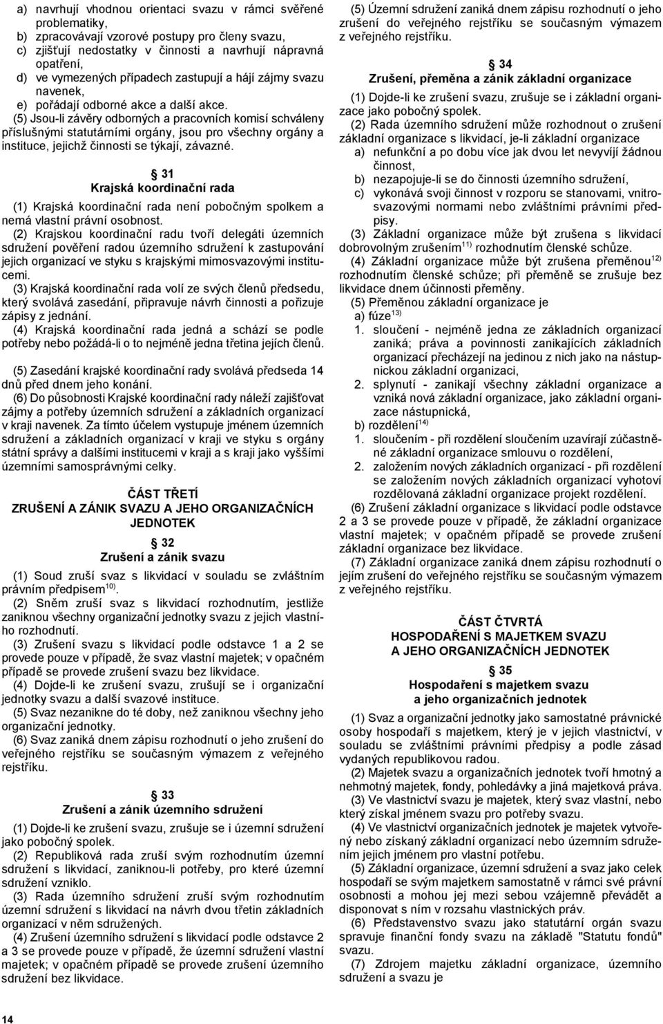 c) zjiš^ují nedostatky v innosti a navrhují nápravná opat"ení, d) ve vymezených p"ípadech zastupují a hájí zájmy svazu navenek, e) po"ádají odborné akce a další akce.