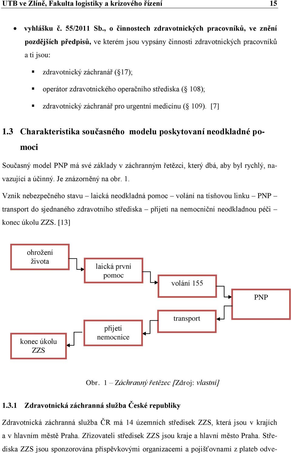 operačního střediska ( 108); zdravotnický záchranář pro urgentní medicínu ( 109). [7] 1.