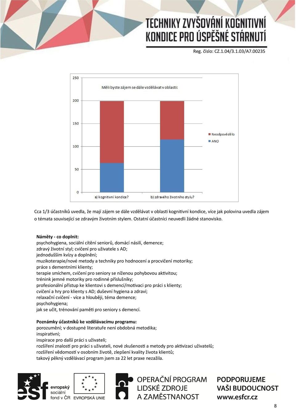 Náměty - co doplnit: psychohygiena, sociální cítění seniorů, domácí násilí, demence; zdravý životní styl; cvičení pro uživatele s AD; jednodušším kvízy a doplnění; muzikoterapie/nové metody a