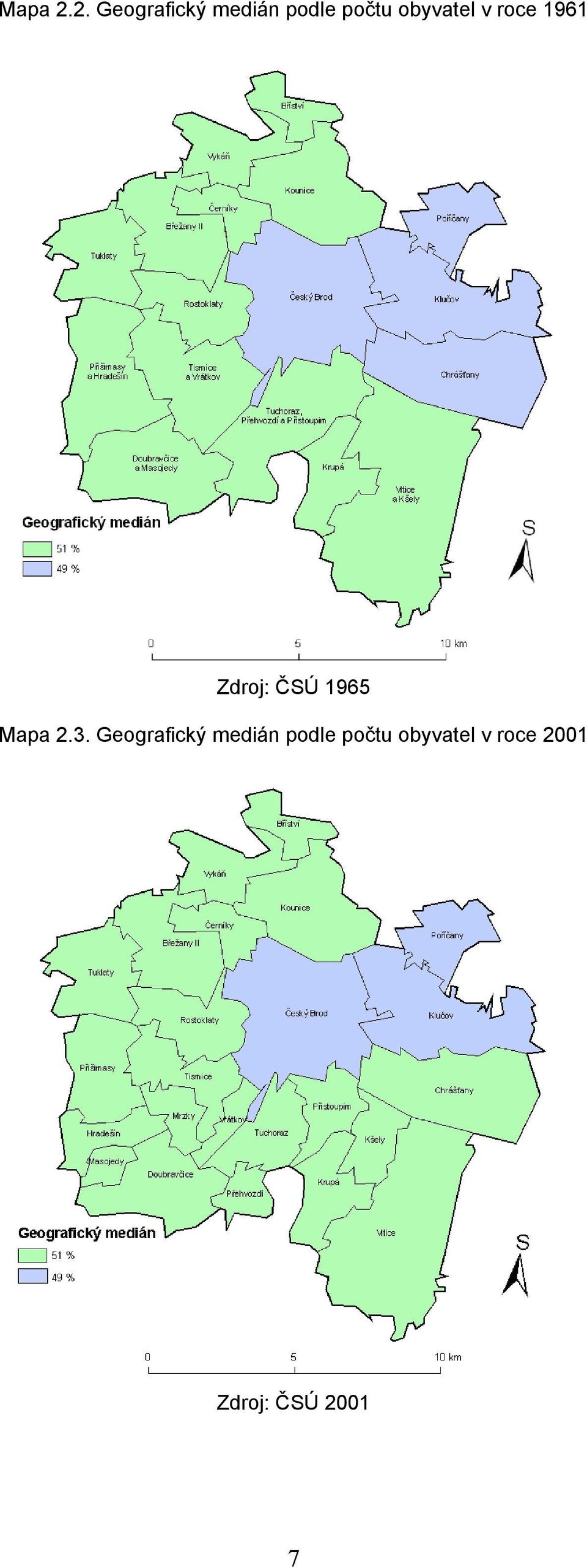 obyvatel v roce 1961 Zdroj: ČSÚ 1965 3.