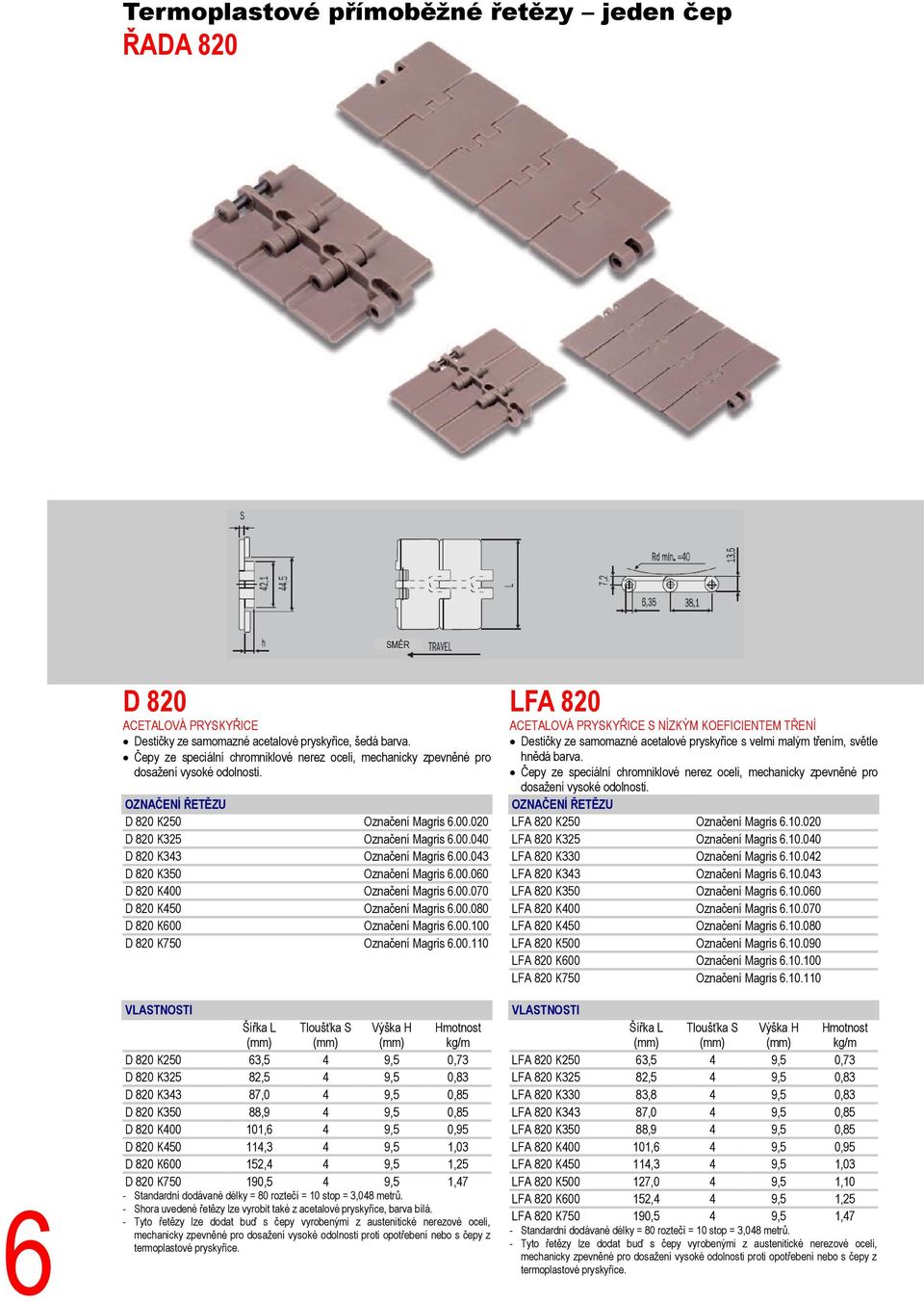 00.070 D 820 K450 Označení Magris 6.00.080 D 820 K600 Označení Magris 6.00.100 D 820 K750 Označení Magris 6.00.110 Tloušťka S Výška H D 820 K250 63,5 4 9,5 0,73 D 820 K325 82,5 4 9,5 0,83 D 820 K343