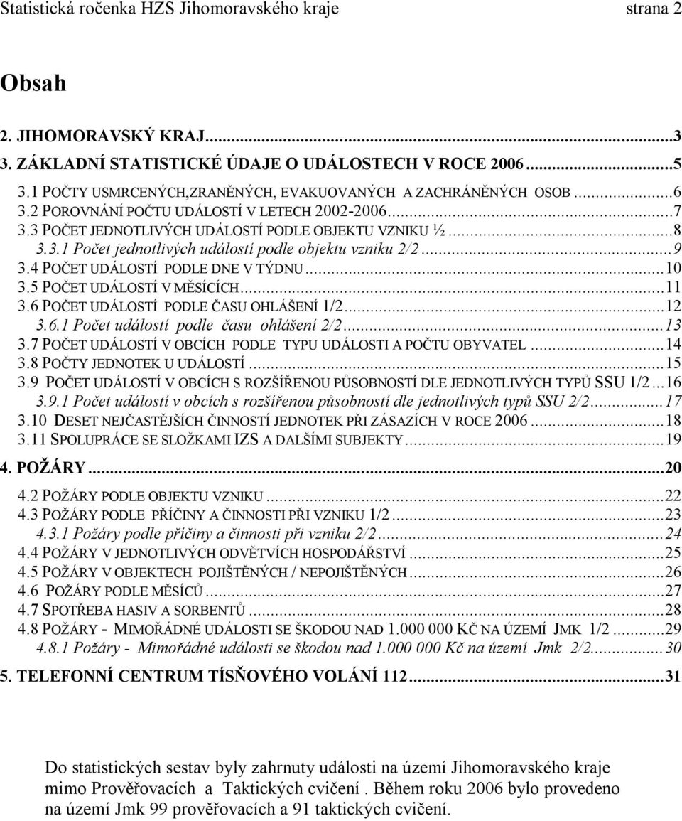 ..9 3.4 POČET UDÁLOSTÍ PODLE DNE V TÝDNU...1 3.5 POČET UDÁLOSTÍ V MĚSÍCÍCH...11 3.6 POČET UDÁLOSTÍ PODLE ČASU OHLÁŠENÍ 1/2...12 3.6.1 Počet událostí podle času ohlášení 2/2...13 3.