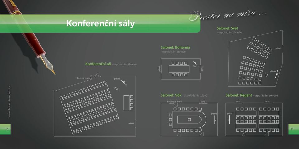 uspořádání stolové Konferenční sál - uspořádání stolové