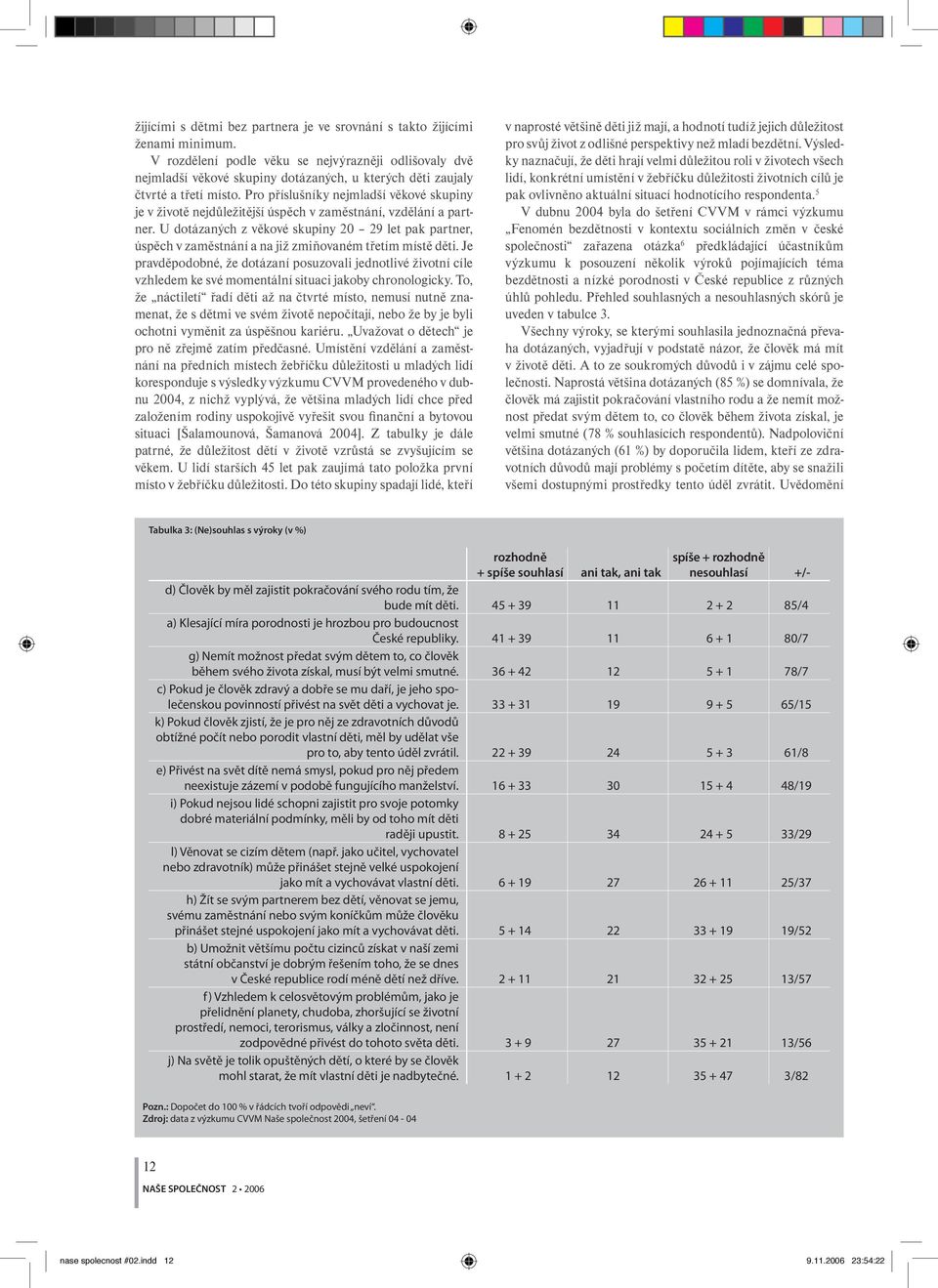Pro příslušníky nejmladší věkové skupiny je v životě nejdůležitější úspěch v zaměstnání, vzdělání a partner.
