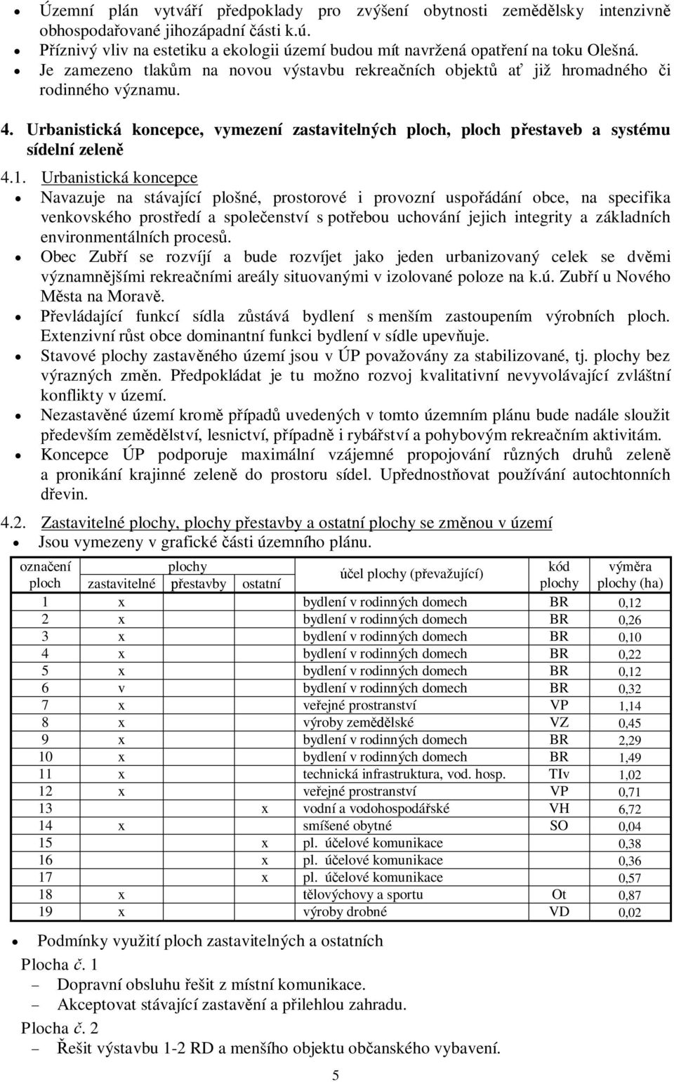Urbanistická koncepce Navazuje na stávající plošné, prostorové i provozní uspoádání obce, na specifika venkovského prostedí a spoleenství s potebou uchování jejich integrity a základních