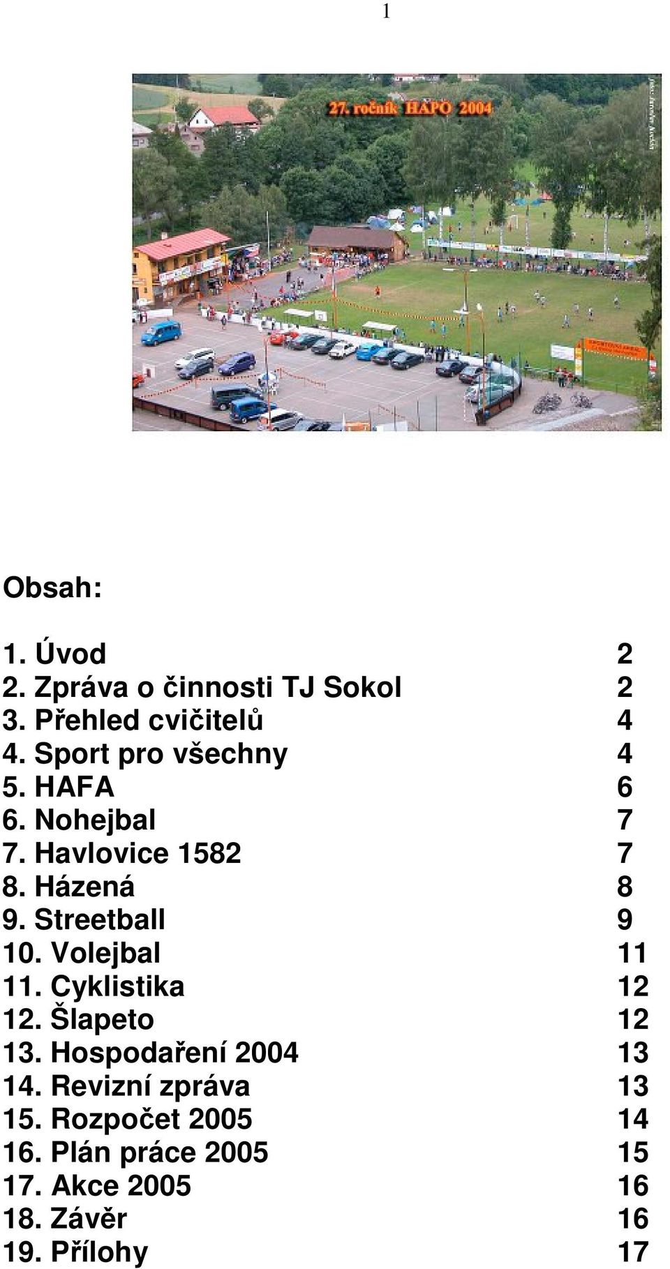 Streetball 9 10. Volejbal 11 11. Cyklistika 12 12. Šlapeto 12 13.