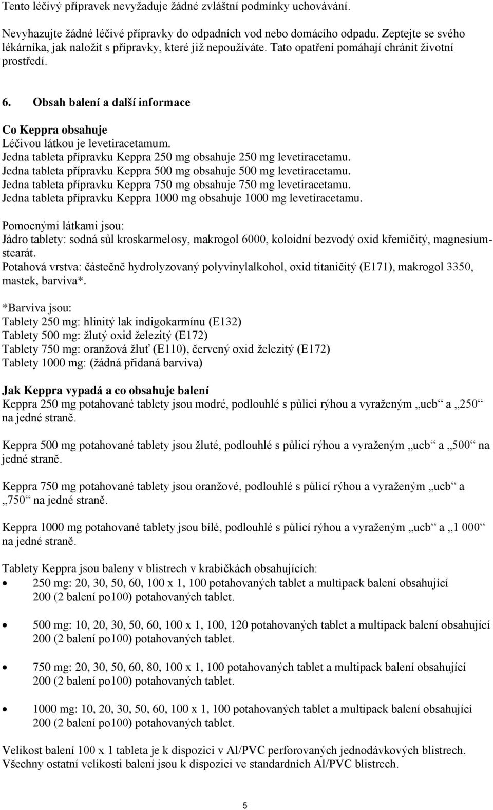 Obsah balení a další informace Co Keppra obsahuje Léčivou látkou je levetiracetamum. Jedna tableta přípravku Keppra 250 mg obsahuje 250 mg levetiracetamu.