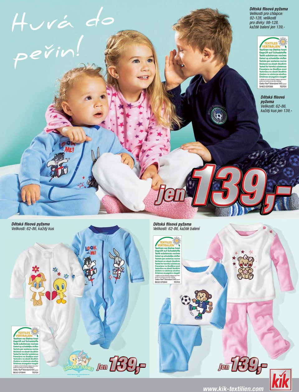 Dětská flísová pyžama Velikosti: 62-86, jen 139,- Dětská flísová