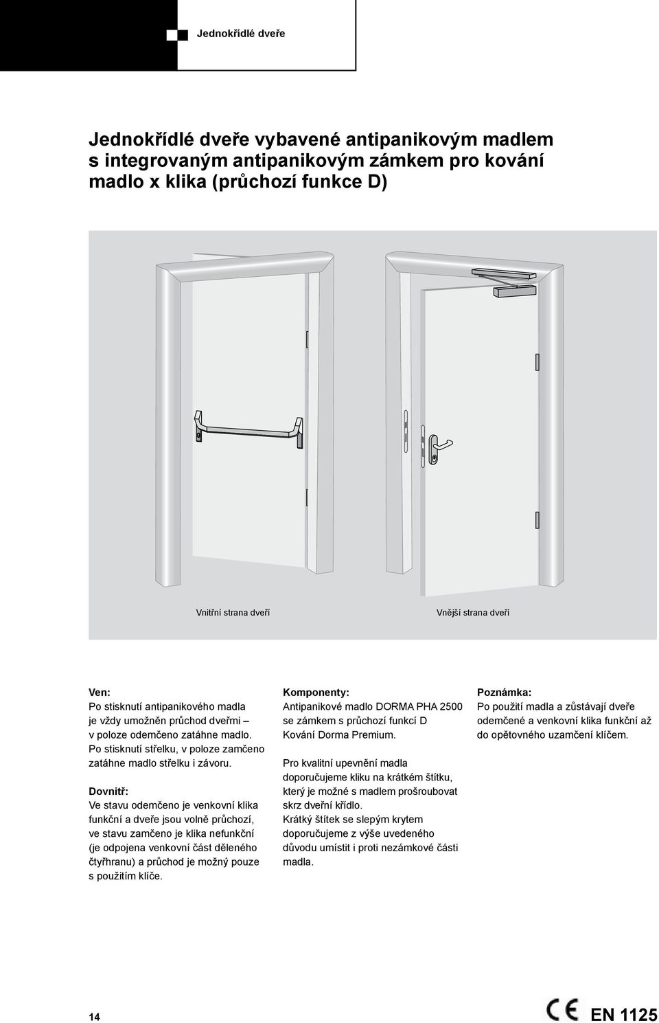 Dveře vybavené antipanikovými zámky a madly - PDF Free Download