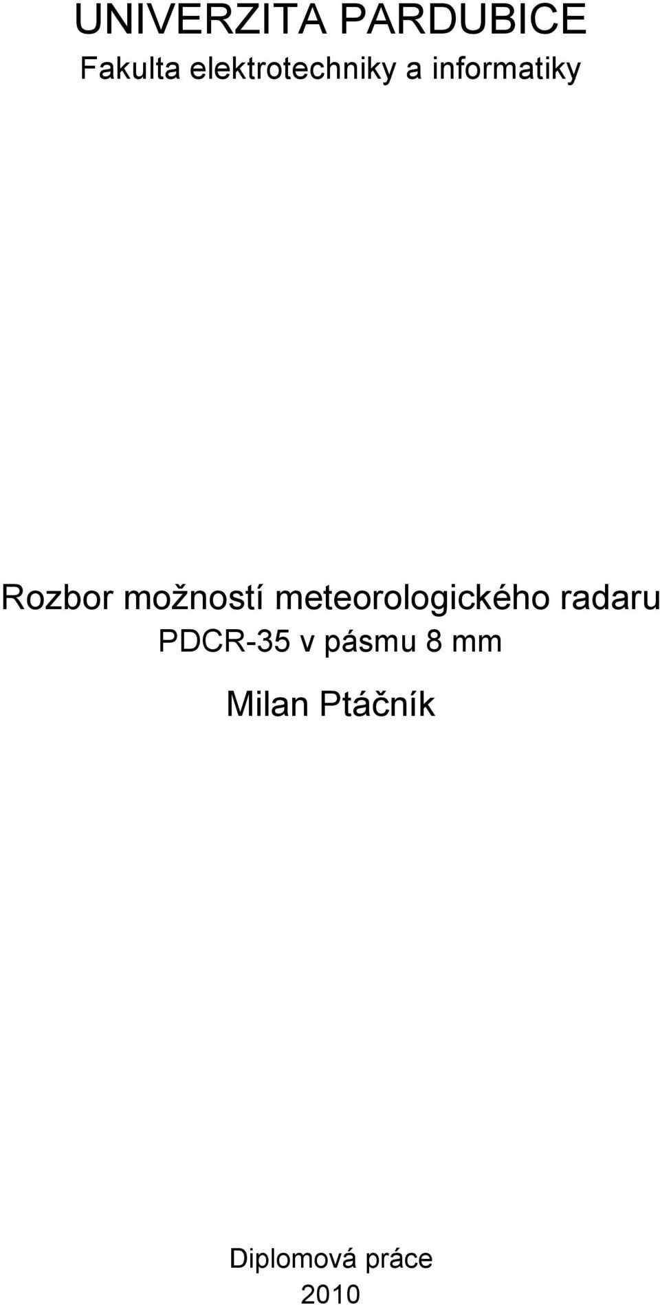 možností meteorologického radaru