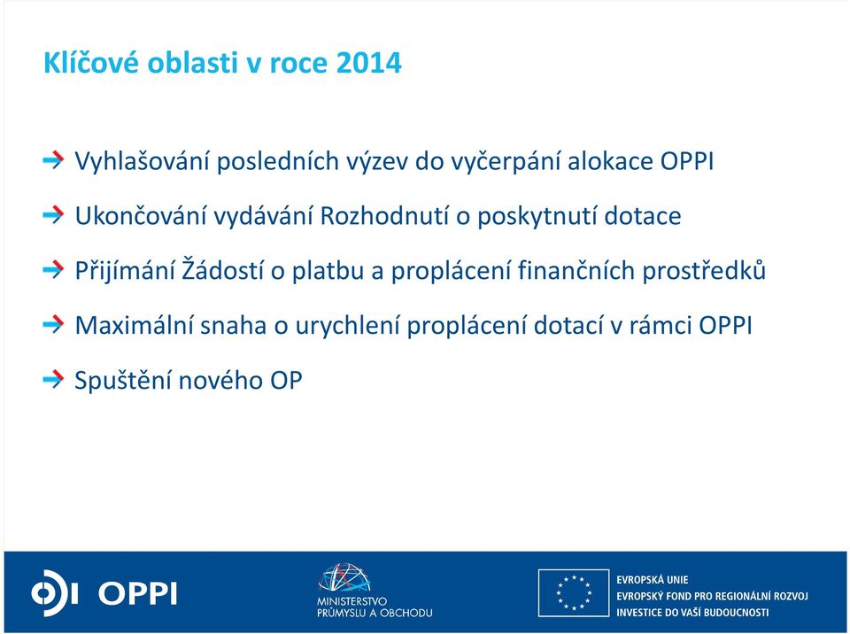 dotace Přijímání Žádostí o platbu a proplácení finančních prostředků