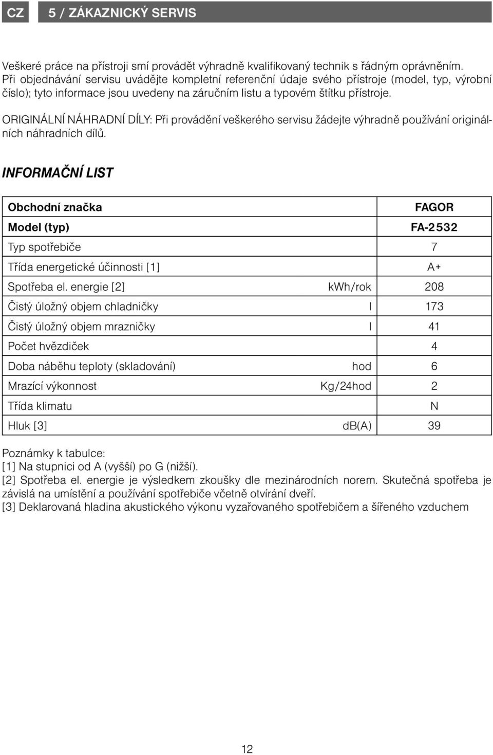 ORIGINÁLNÍ NÁHRADNÍ DÍLY: Při provádění veškerého servisu žádejte výhradně používání originálních náhradních dílů.