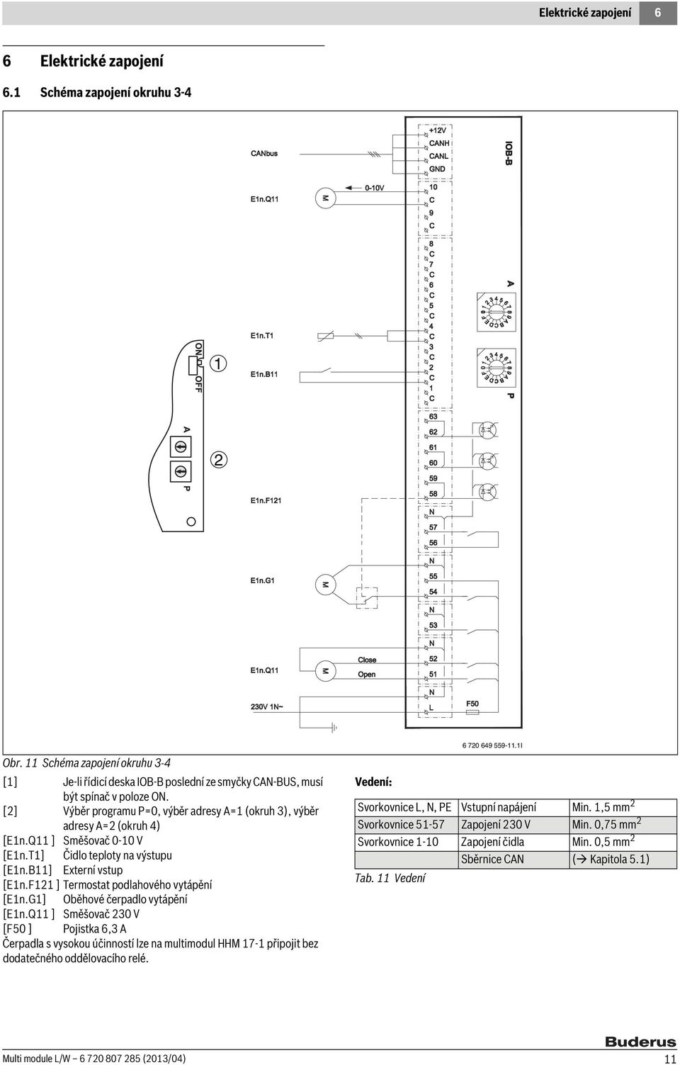 F121 ] Termostat podlahového vytápění [E1n.G1] Oběhové čerpadlo vytápění [E1n.