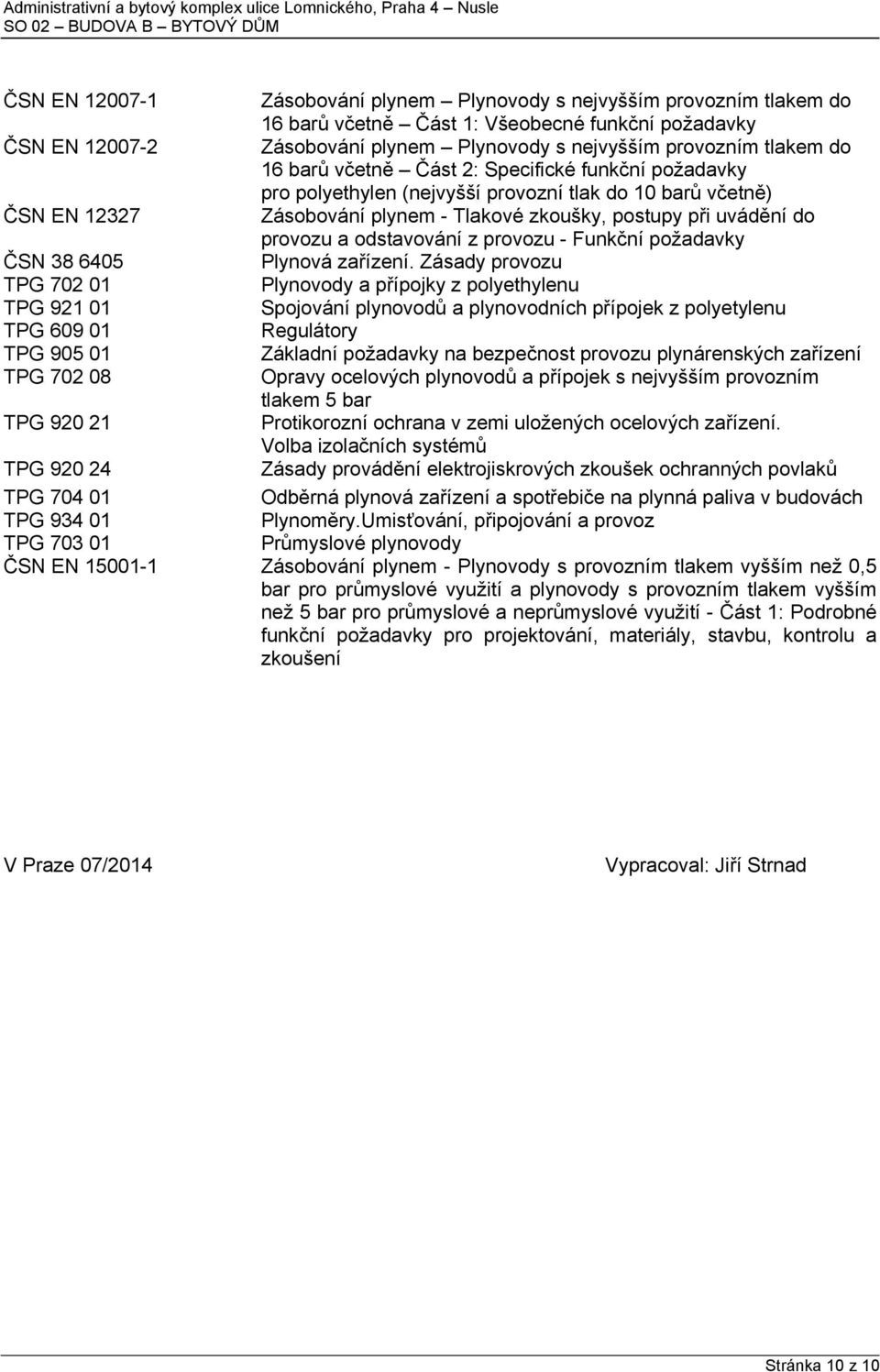 odstavování z provozu - Funkční požadavky ČSN 38 6405 Plynová zařízení.