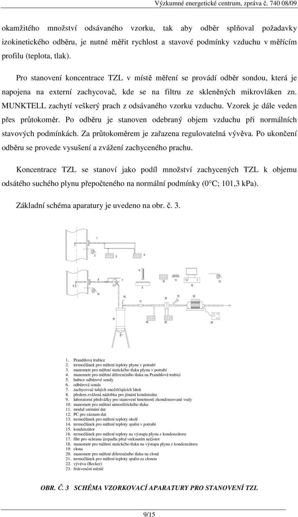 MUNKTELL zachytí veškerý prach z odsávaného vzorku vzduchu. Vzorek je dále veden přes průtokoměr. Po odběru je stanoven odebraný objem vzduchu při normálních stavových podmínkách.