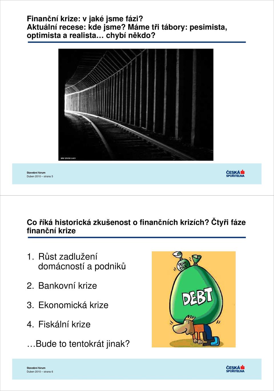 Duben 2010 strana 5 Co říká historická zkušenost o finančních krizích?