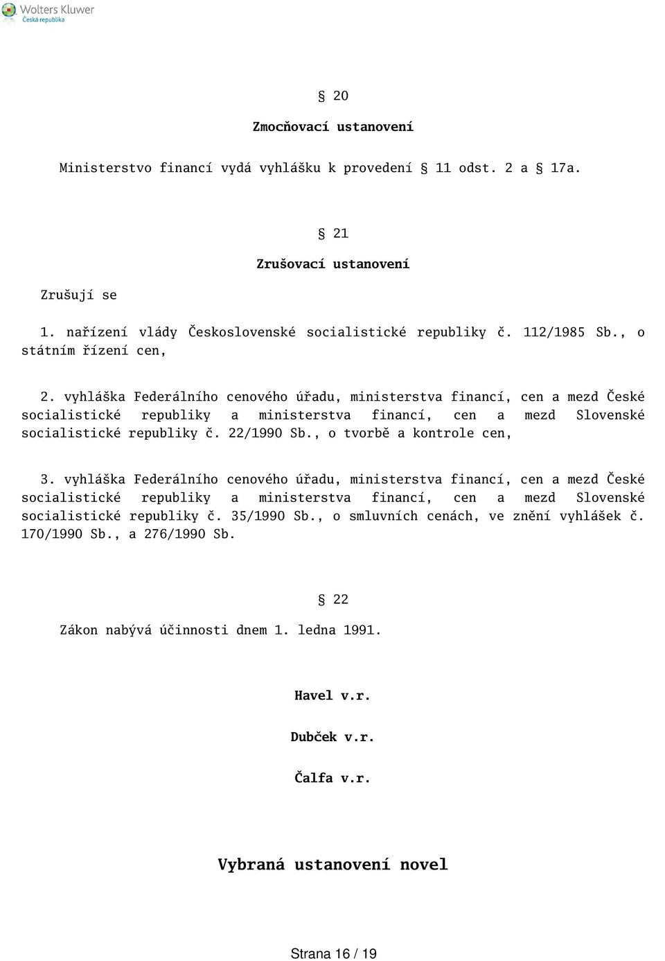 22/1990 Sb., o tvorbě a kontrole cen, 3.