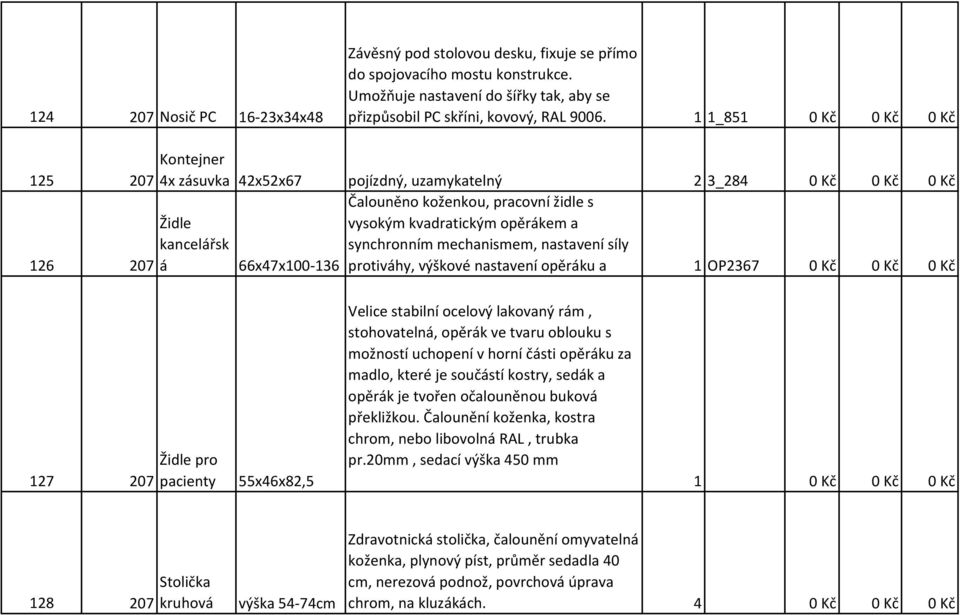 127 207 Židle pro pacienty 55x46x82,5 Velice stabilní ocelový lakovaný rám, stohovatelná, opěrák ve tvaru oblouku s možností uchopení v horní části opěráku za madlo, které je součástí kostry, sedák a