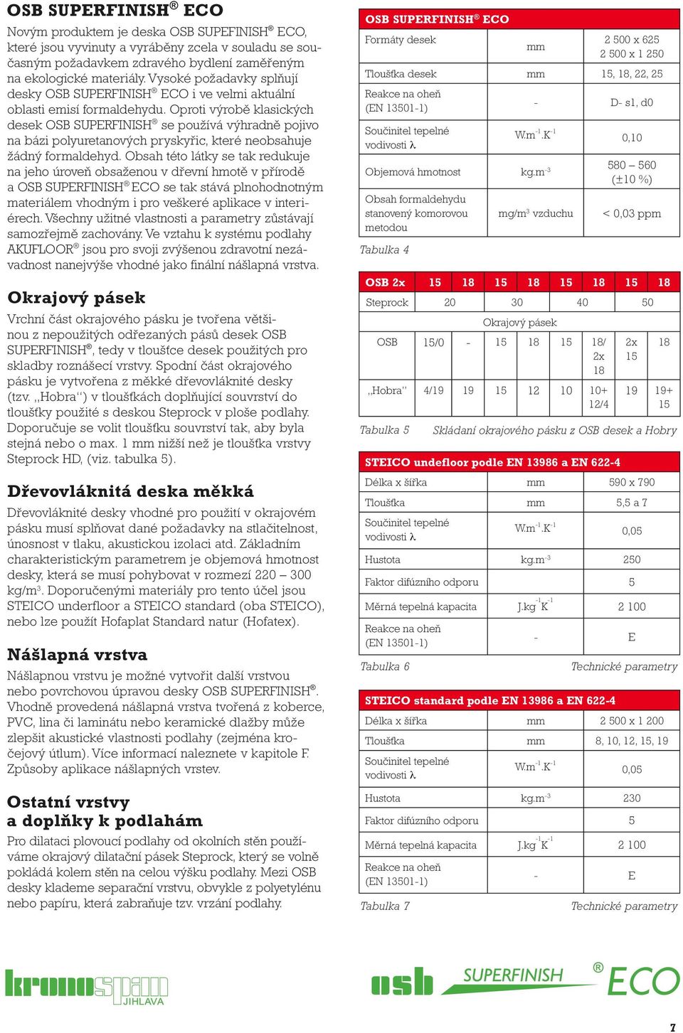 Oproti výrobě klasických desek OSB SUPERFINISH se používá výhradně pojivo na bázi polyuretanových pryskyřic, které neobsahuje žádný formaldehyd.