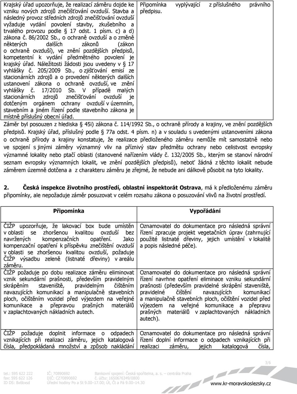 , o ochraně ovzduší a o změně některých dalších zákonů (zákon o ochraně ovzduší), ve znění pozdějších předpisů, kompetentní k vydání předmětného povolení je krajský úřad.