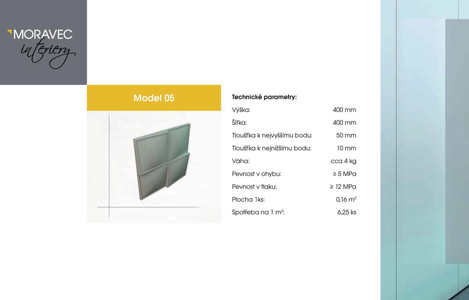 Pevnost v ohybu: Pevnost v tlaku: 50 mm 10 mm cca 4 kg