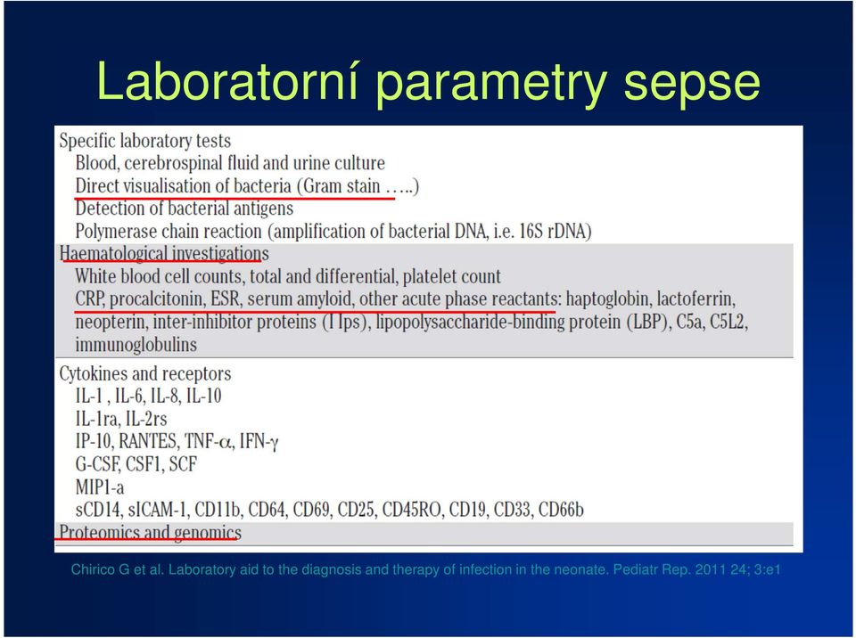 Laboratory aid to the diagnosis and