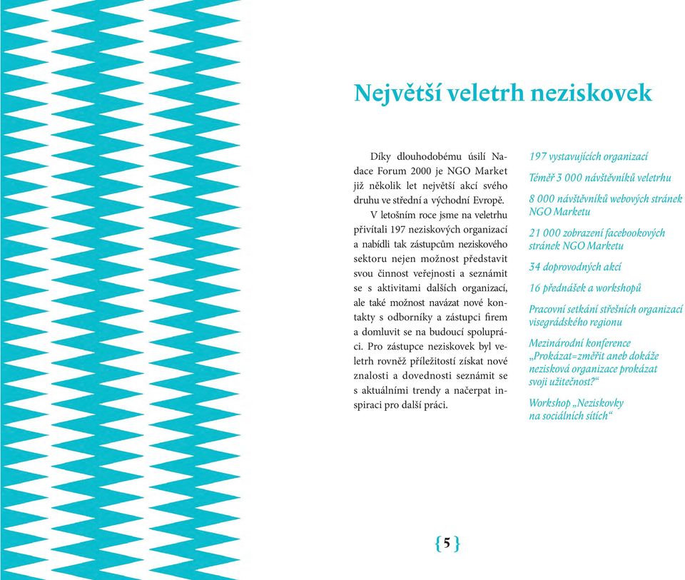 organizací, ale také možnost navázat nové kontakty s odborníky a zástupci firem a domluvit se na budoucí spolupráci.