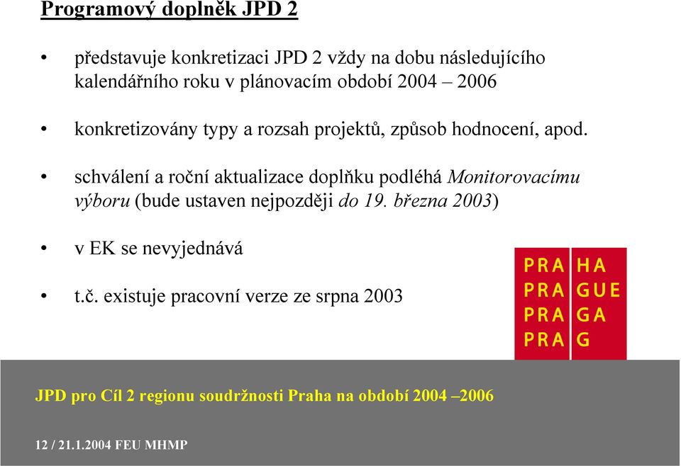 schválení a roční aktualizace doplňku podléhá Monitorovacímu výboru (bude ustaven nejpozději do 19.