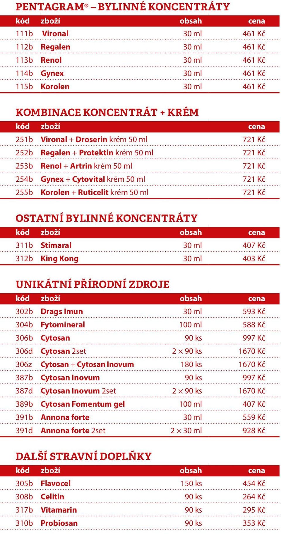 721 Kč OSTATNÍ BYLINNÉ KONCENTRÁTY 311b Stimaral 30 ml 407 Kč 312b King Kong 30 ml 403 Kč UNIKÁTNÍ PŘÍRODNÍ ZDROJE 302b Drags Imun 30 ml 593 Kč 304b Fytomineral 100 ml 588 Kč 306b Cytosan 90 ks 997