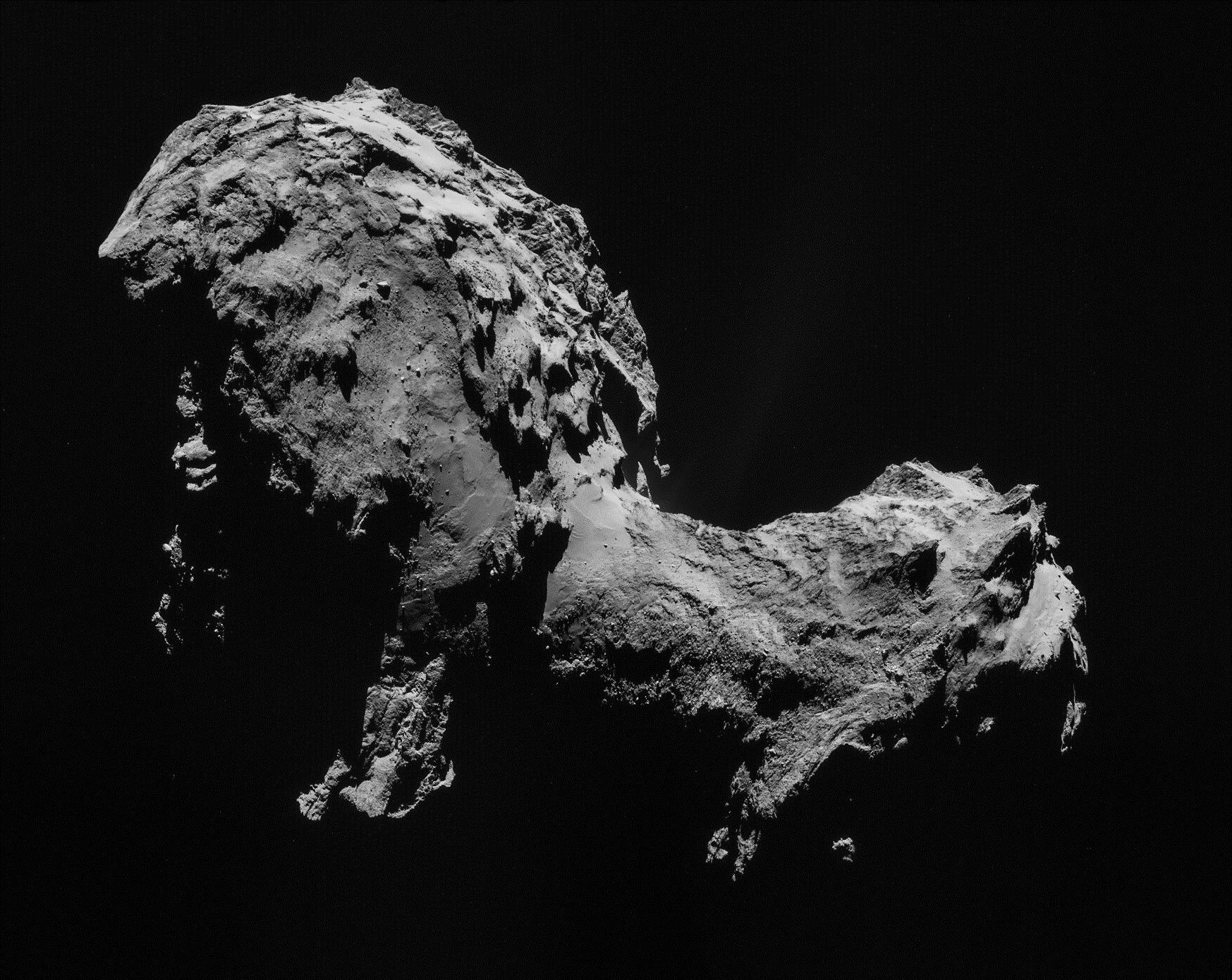 Jádro komety 67P/Churyumov-Gerasimenko V srpnu 2014 začala kometu