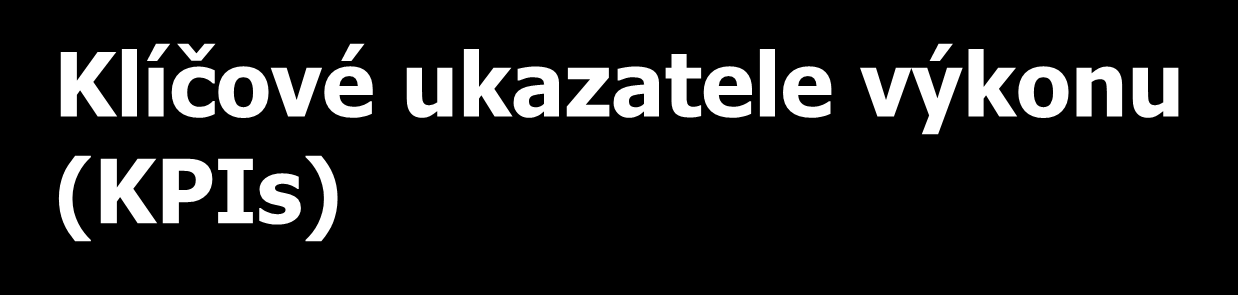 Klíčové ukazatele výkonu (KPIs) Kvantifikovatelné ukazatele porovnávající skutečný výkon s