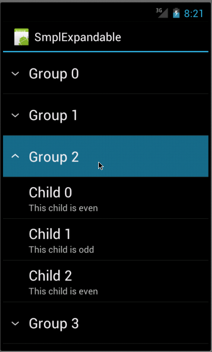 9.3.2013 24 Expandable ListView Dvou úrovňový seznam Group Children K naplnění se pouţívá