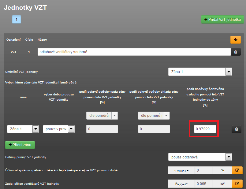 Případy, kdy jsme podíl větrání zadali i s vlivem časové redukce, vedly ke správnému výsledku potřeby tepla na vytápění (v části potřeby tepla na krytí tepelných ztrát větráním).