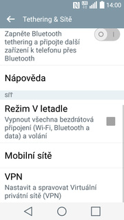 Zap./Vyp. internetu v ČR 1. V menu stisknete ikonu Nastavení. 2.
