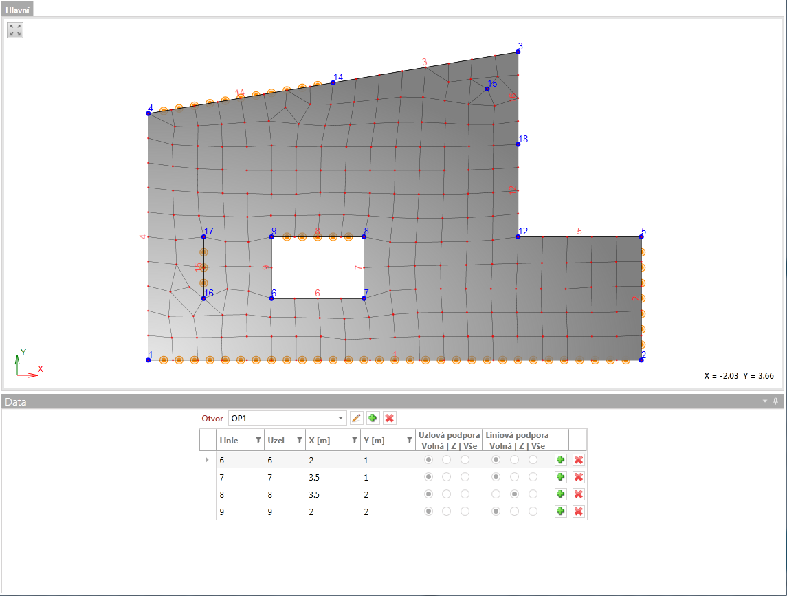 Uživatelská příručka IDEA Slab 14 5.2.2 Otvory Zadání otvorů do desky se spustí příkazem navigátoru Geometrie > Otvory. V desce může být nadefinován libovolný počet otvorů.