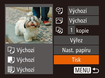 4 Připojte tiskárnu k síti. V nabídce nastavení Wi-Fi tiskárny vyberte pro navázání připojení k síti SSID (název sítě) zobrazený na fotoaparátu. 5 Vyberte tiskárnu.