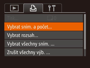 Přidávání snímků na seznam tisků (DPOF) Statické snímky Filmy Pomocí fotoaparátu lze nastavit dávkový tisk (= 138) a objednat tisk ve fotolaboratoři.