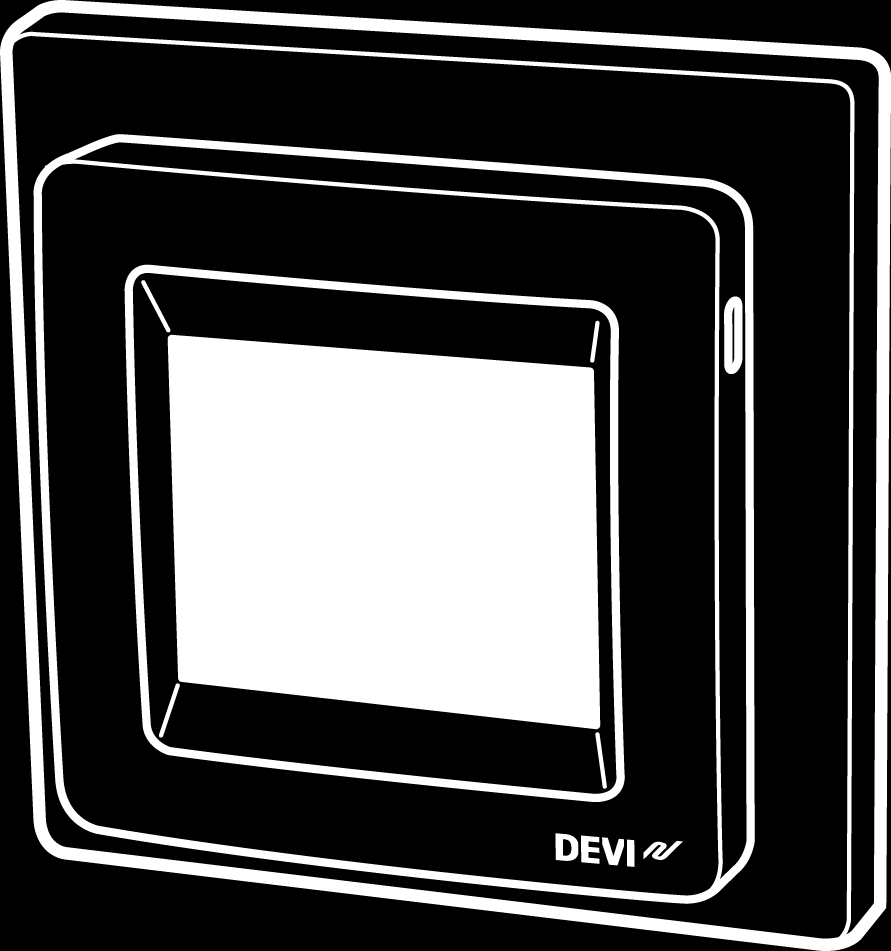 DEVIreg Touch Design Frame 140F1064 Intelligent Timer Thermostat Floor / Room Sensor 220-240V~ 50-60Hz~ 0 to +30 C