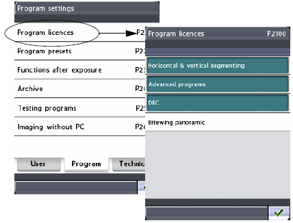 NASTAVENÍ 9.2 Programové nastavení Na displeji Program settings můžete aktivovat nové programy a nastavit předvolené hodnoty pro expoziční programy.