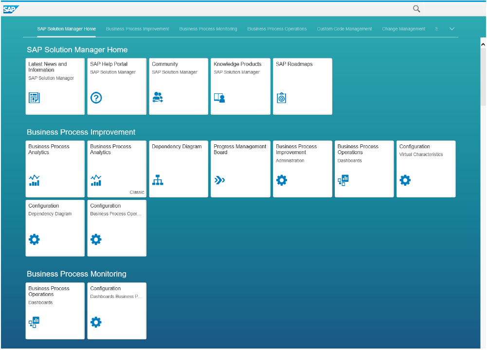 SAP UI5 a FIORI apps Centrální obrazovka launchpadu s relevantními funkcemi SAP