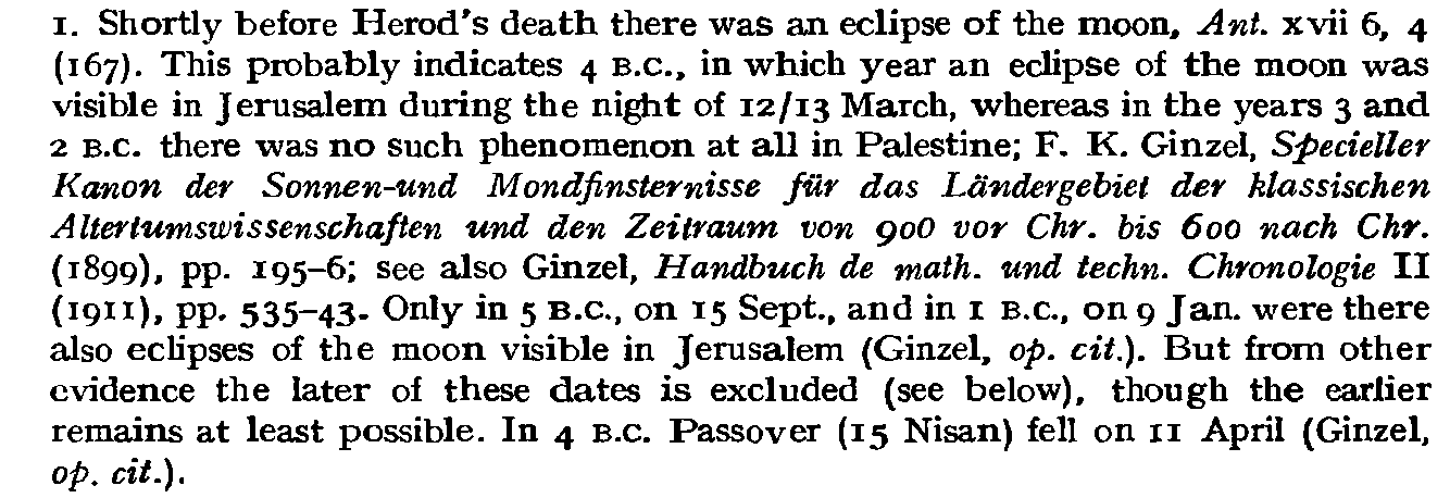 Zatmění měsíce: Ant xvii-vi-4-165-167 (zatmění 167) (165) V době velekněžství toho Mathiase byla jiná osoba jmenována veleknězem na jediný den, na den, který židé slaví jako půst.