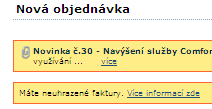 Obrázek 29 Menu faktury Zobrazení faktur za určité období Zobrazení detailu fakturace přeprav 2.4.